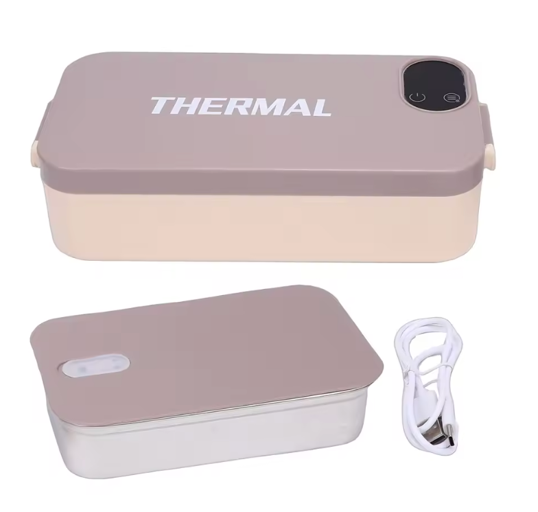 Kitchen Haven self-heating lunch box with the SUS304 stainless steel tray lifted out